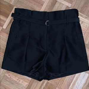 Black satin Philip lim origami shorts